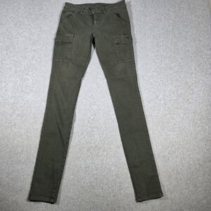 Uniqlo Cargo Pants Womens Size 2 Olive Green Skinny Utility Stretch Pockets